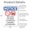 Signmission No Food Or Drink Allowed, 10 in W x Rectangle, Aluminum OS-2PACK-NS-A-1014-V-14579 - alternate 2